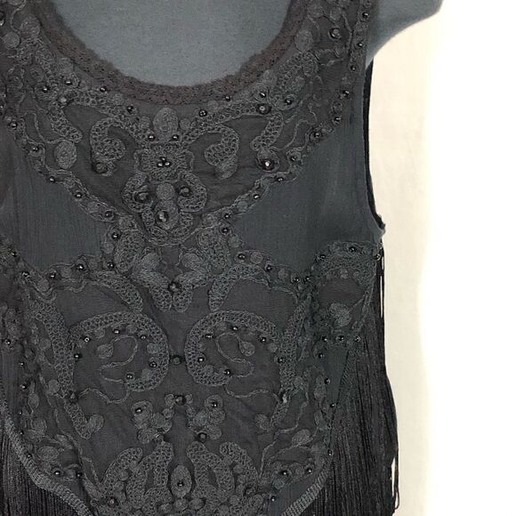 Free People Gauze Fringe Boho Western Tank Top - Women’s SP - Picture 5 of 8